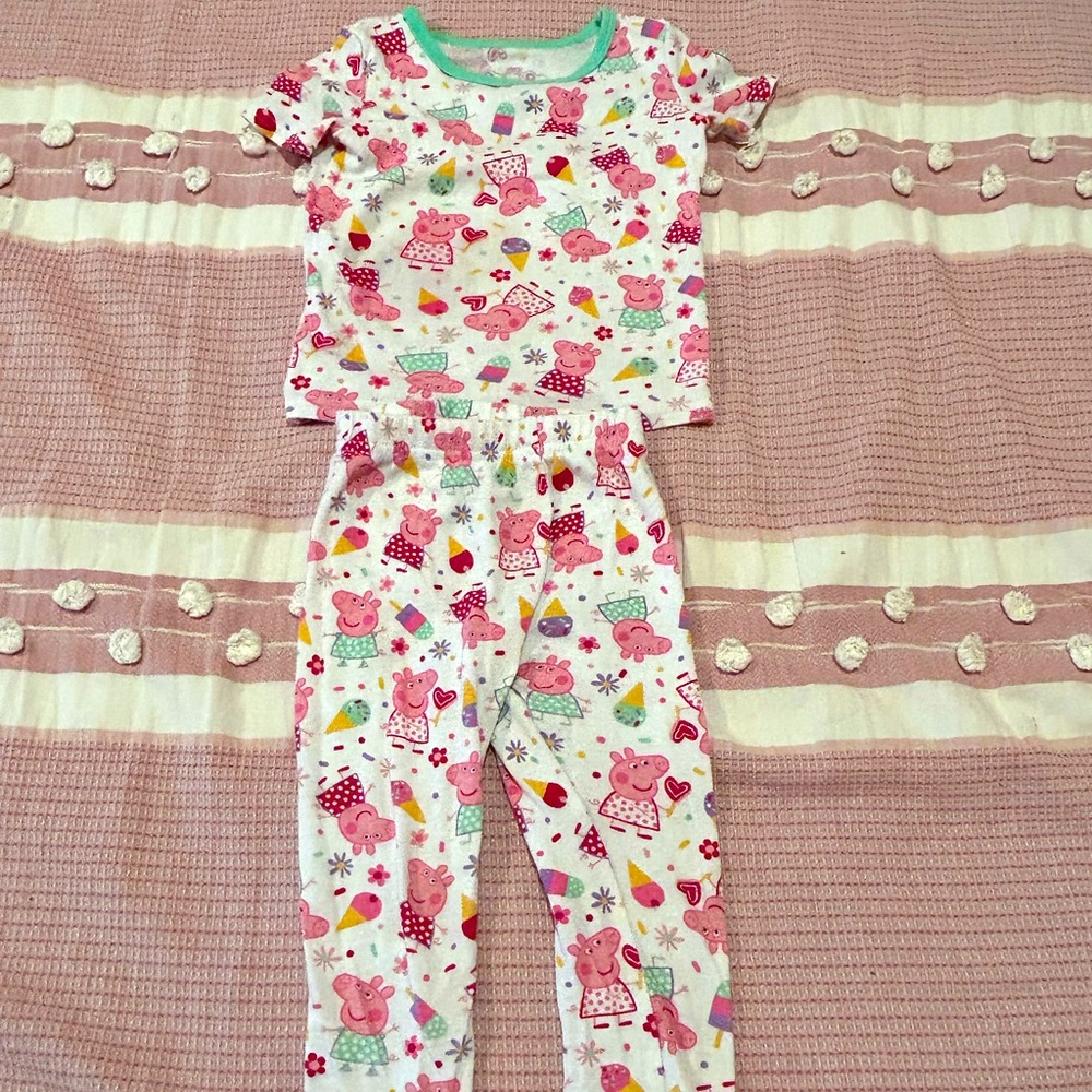 Peppa Pig 2T Outfit Set Short Sleeve Shirt & Pants